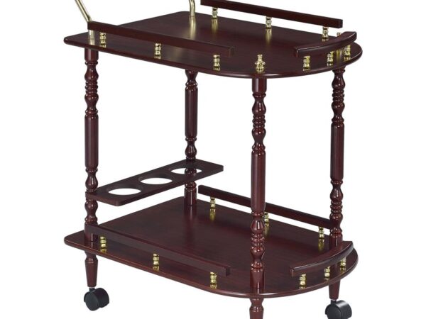 Palmer 2-tier Rectangular Wood Bar Cart Merlot