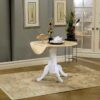 Allison Round 40-inch Drop Leaf Extension Dining Table White