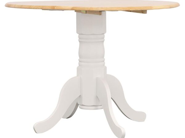Allison Round 40-inch Drop Leaf Extension Dining Table White