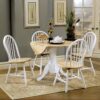 Allison Round 40-inch Drop Leaf Extension Dining Table White