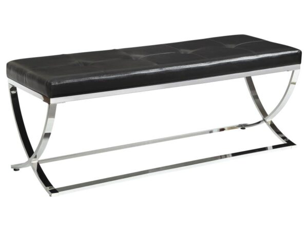 Walton Leatherette Upholstered Tufted Accent Bench Black