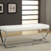 Walton Leatherette Upholstered Tufted Accent Bench White