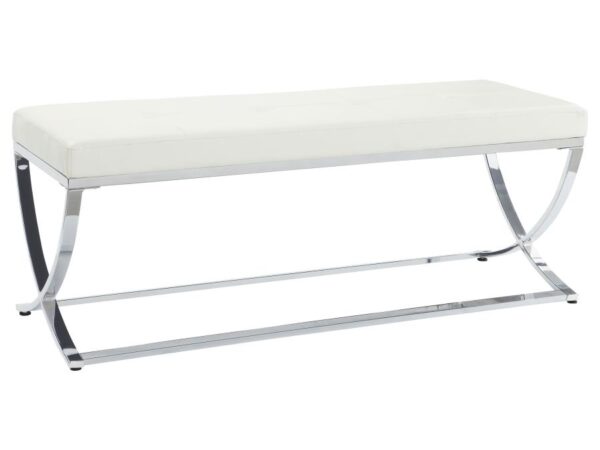 Walton Leatherette Upholstered Tufted Accent Bench White