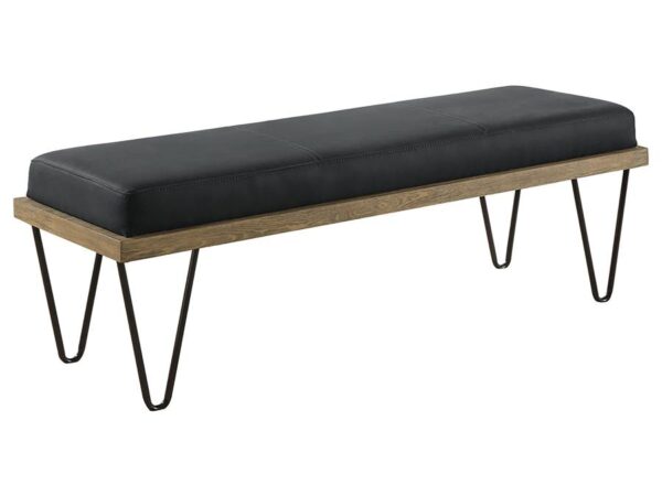 Chad Denim Upholstered Accent Bench Dark Blue