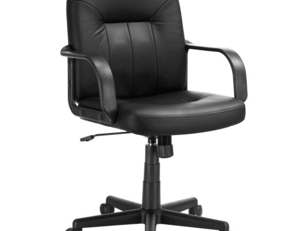 Minato Upholstered Adjustable Home Office Desk Chair Black