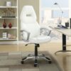 Bruce Upholstered Adjustable Home Office Desk Chair White