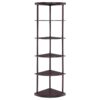 Bonwick 72-inch 5-shelf Corner Bookshelf Cappuccino