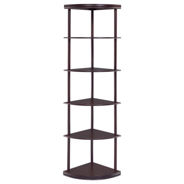 Bonwick 72-inch 5-shelf Corner Bookshelf Cappuccino
