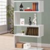 Emelle 63-inch 4-shelf Glass Panel Bookshelf White