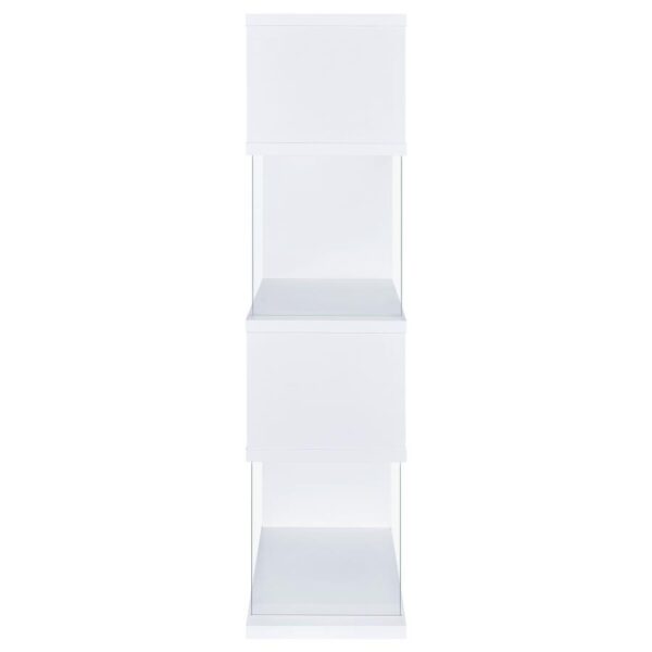 Emelle 63-inch 4-shelf Glass Panel Bookshelf White