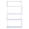 Emelle 63-inch 4-shelf Glass Panel Bookshelf White