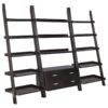 Colella 3-piece Storage Ladder Bookshelf Set Cappuccino