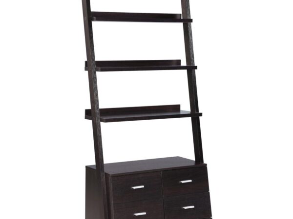 Colella 72-inch 5-shelf Storage Ladder Bookshelf Cappuccino