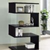 Emelle 63-inch 4-shelf Glass Panel Bookshelf Black