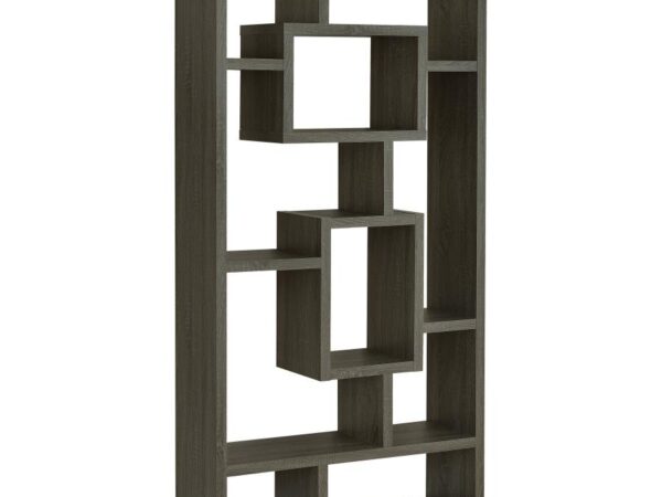 Corey 71-inch 8-shelf Bookshelf Weathered Grey