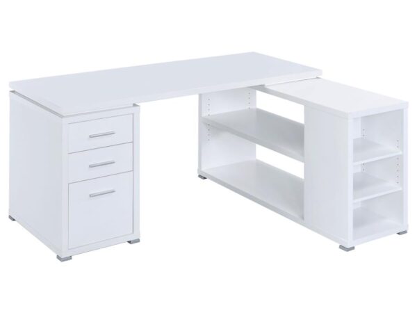 Yvette 60-inch 3-drawer L-Shape Computer Desk White