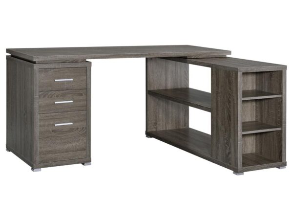 Yvette 60-inch 3-drawer L-Shape Computer Desk Weathered Grey