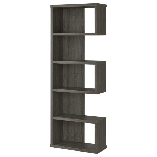 Joey 71-inch 5-shelf Bookshelf Weathered Grey