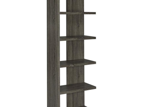 Harrison 71-inch 5-shelf Bookshelf Weathered Grey