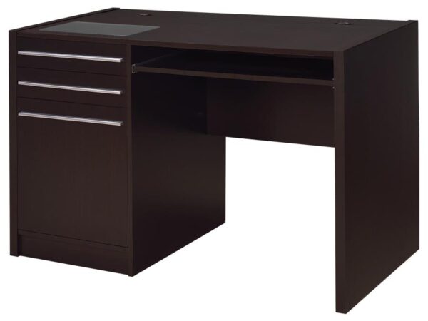 Halston 47-inch 2-drawer Office Desk with Cabinet Cappuccino