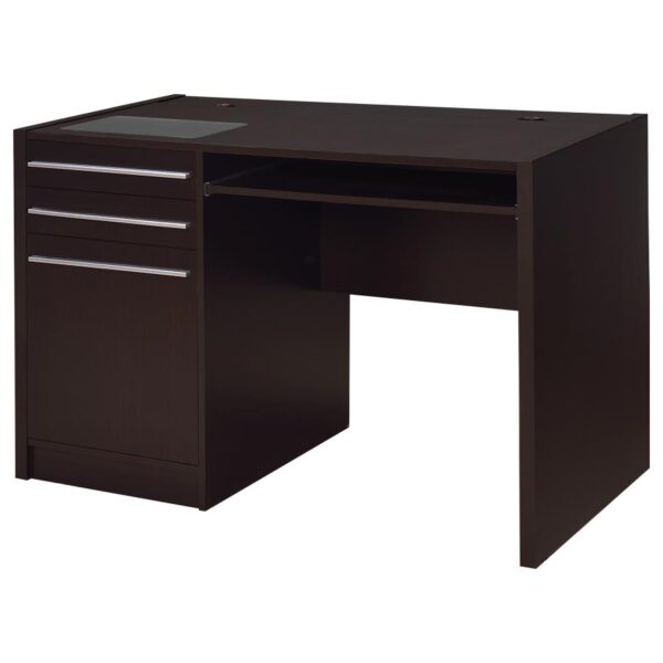 Halston 47-inch 2-drawer Office Desk with Cabinet Cappuccino