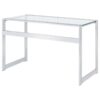 Hartford 47-inch Glass Top Writing Desk Chrome
