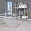 Hartford 47-inch Glass Top Writing Desk Chrome