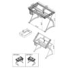 Melo 41-inch Glass Top Drafting Table with Storage Silver