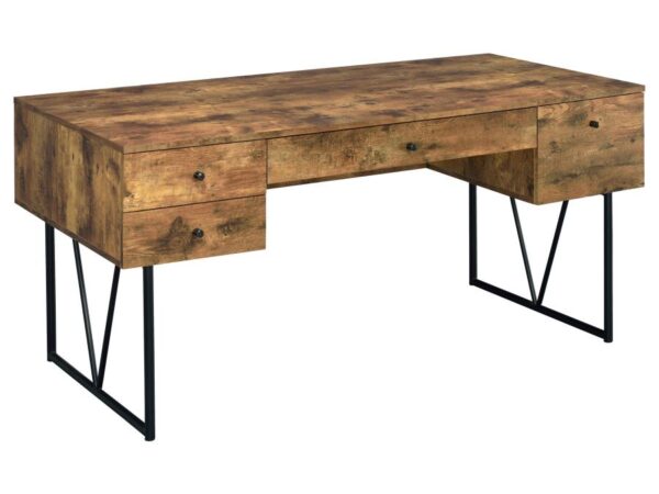 Analiese 63-inch 4-drawer Writing Desk Rustic Nutmeg