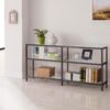 Kate 55-inch 4-shelf Console Bookcases Black Nickel