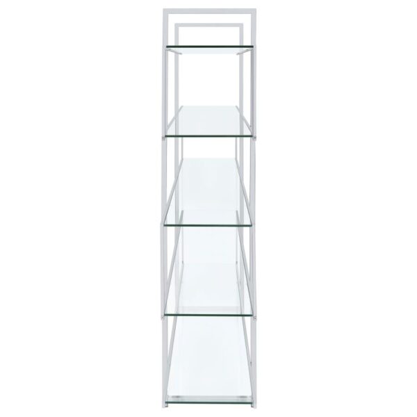 Elmer 63-inch 5-shelf Bookshelf Clear and Chrome
