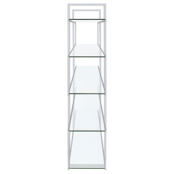 Elmer 63-inch 5-shelf Bookshelf Clear and Chrome