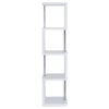 Baxter 67-inch 4-shelf Bookshelf White and Chrome