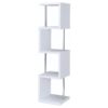 Baxter 67-inch 4-shelf Bookshelf White and Chrome