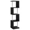 Baxter 67-inch 4-shelf Bookshelf Black and Chrome