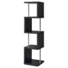 Baxter 67-inch 4-shelf Bookshelf Black and Chrome