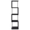 Baxter 67-inch 4-shelf Bookshelf Black and Chrome