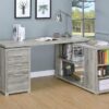 Yvette 60-inch 3-drawer L-Shape Computer Desk Grey Driftwood