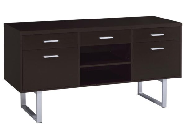 Lawtey 5-drawer Home Office Storage Credenza Cappuccino