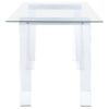 Amaturo 59-inch Glass Top Acrylic Writing Desk Clear