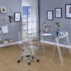 Amaturo 59-inch Glass Top Acrylic Writing Desk Clear