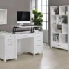 Dylan 60-inch 4-drawer Lift Top Office Desk White High Gloss