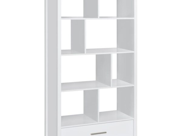 Dylan 68-inch 4-shelf Storage Bookshelf White High Gloss
