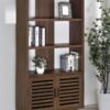 Maddox 71-inch 3-shelf Cabinet Bookcase Walnut