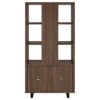 Maddox 71-inch 3-shelf Cabinet Bookcase Walnut