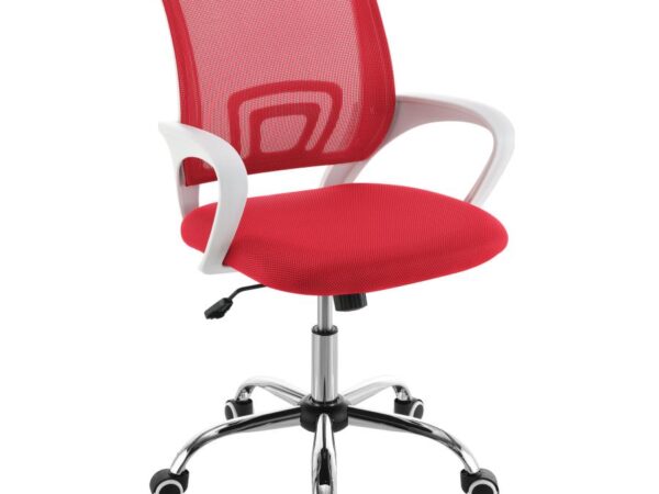 Felton Upholstered Adjustable Home Office Desk Chair Red