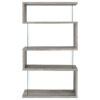 Emelle 63-inch 4-shelf Glass Panel Bookshelf Grey Driftwood