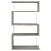 Emelle 63-inch 4-shelf Glass Panel Bookshelf Grey Driftwood