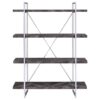 Grimma 63-inch 4-shelf Bookshelf Rustic Grey and Chrome