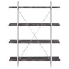 Grimma 63-inch 4-shelf Bookshelf Rustic Grey and Chrome